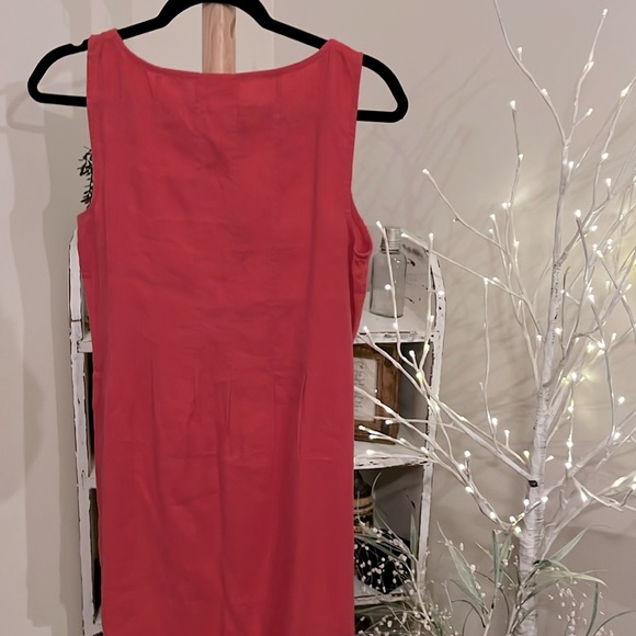 J JILL LOV LINEN XS deep, pink, beautiful a line dress,w/ pleasing in front EUC - Picture 5 of 5